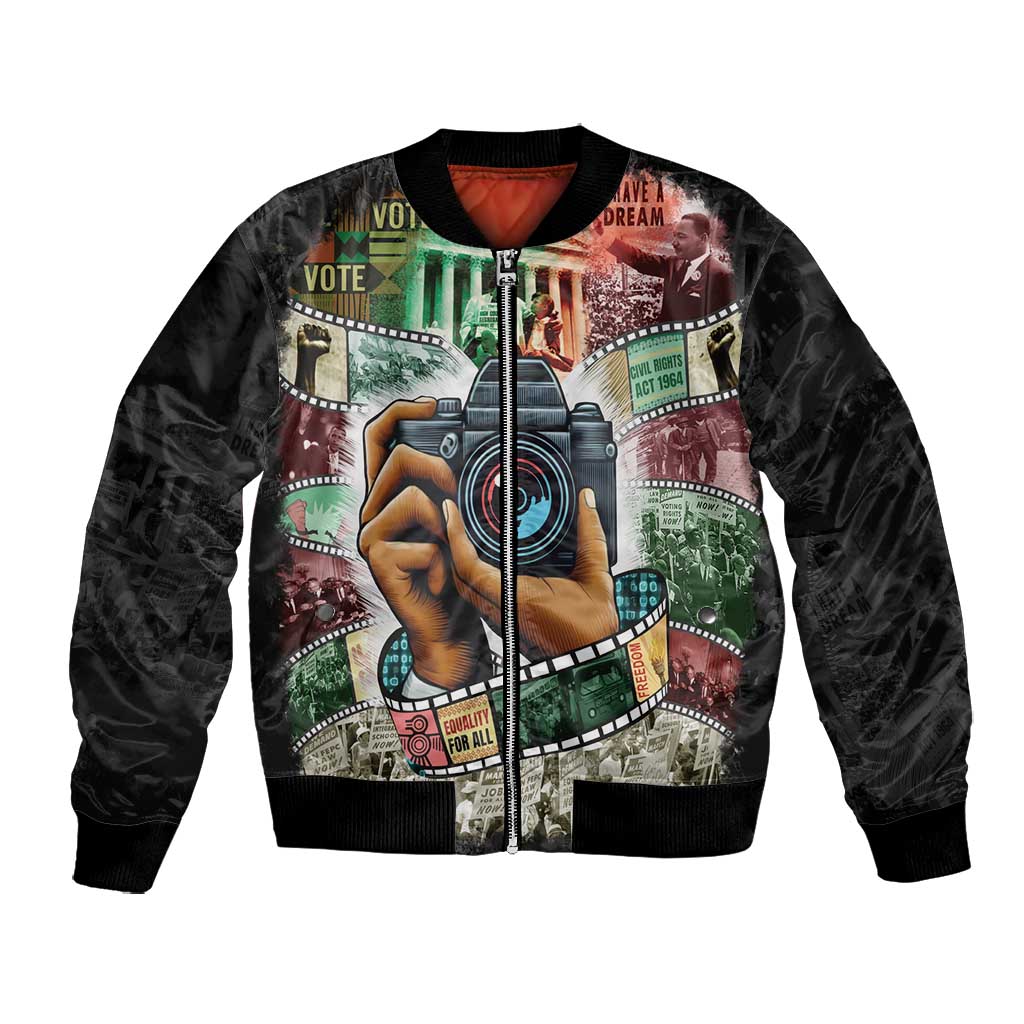 African American Civil Rights Leaders Bomber Jacket Heritage in Frames Photography