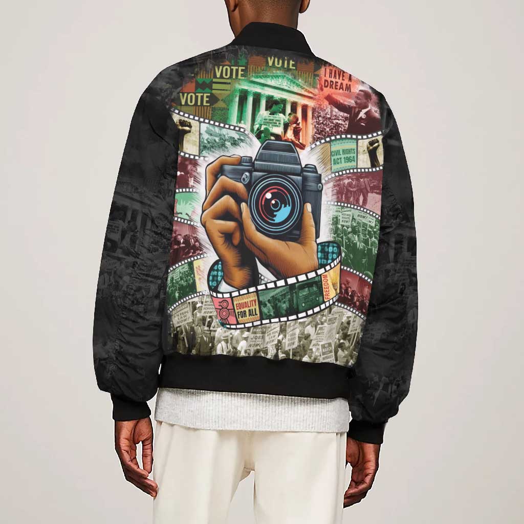 African American Civil Rights Leaders Bomber Jacket Heritage in Frames Photography