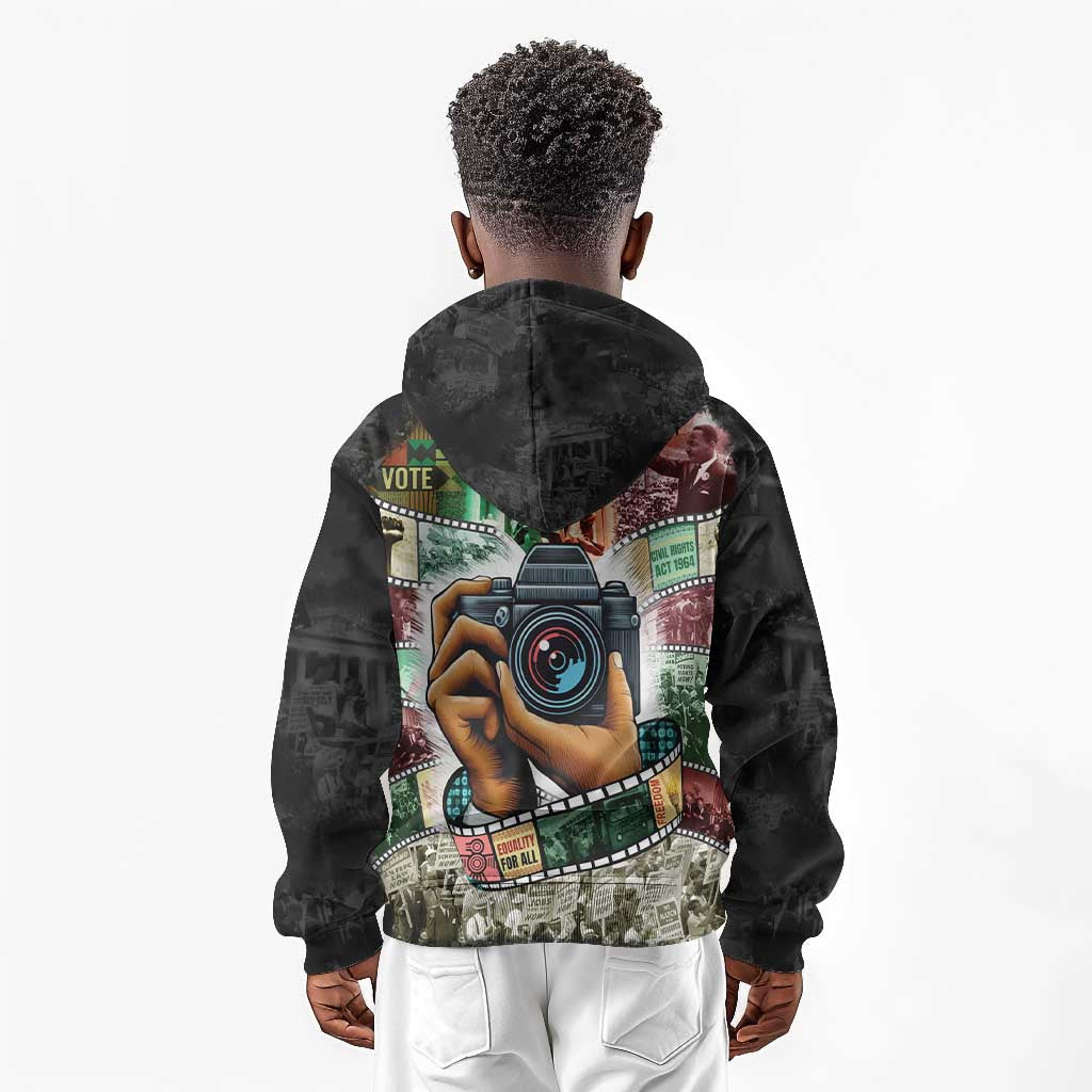 African American Civil Rights Leaders Kid Hoodie Heritage in Frames Photography