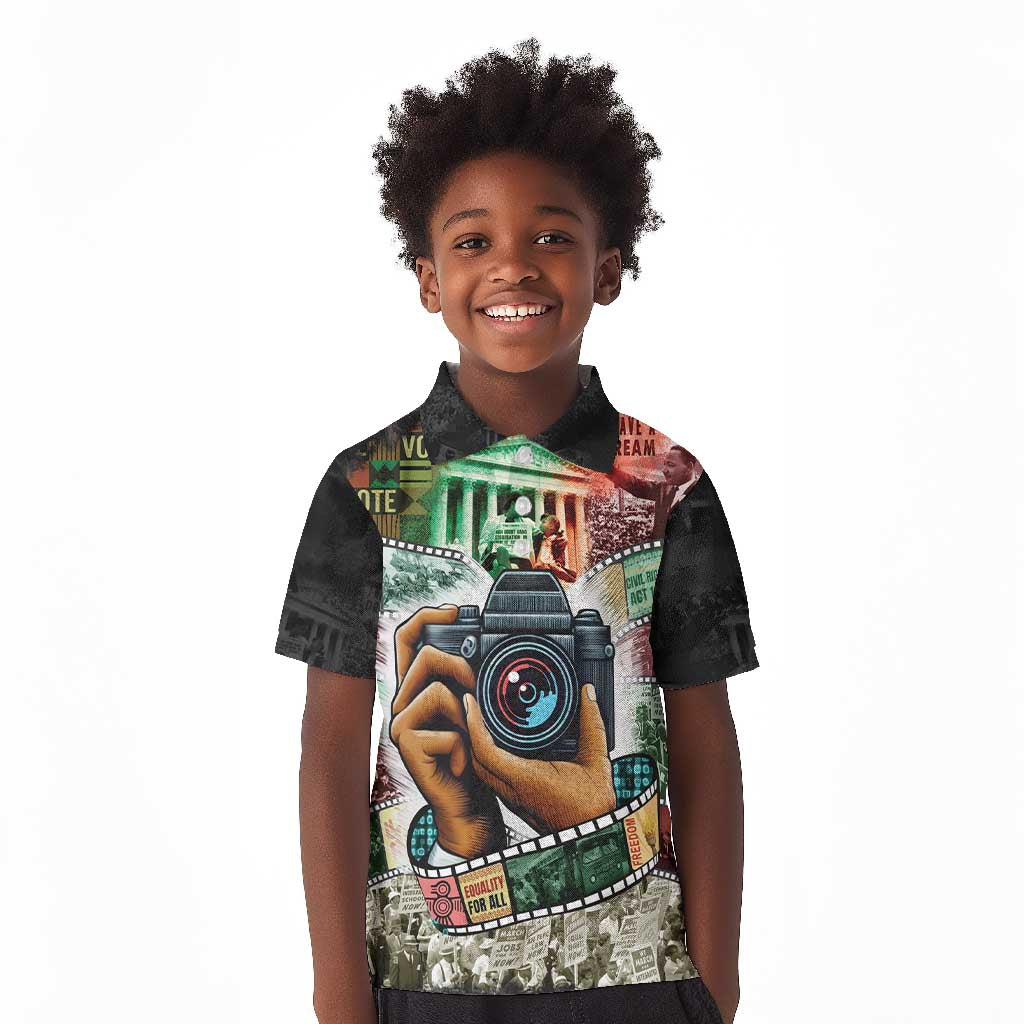 African American Civil Rights Leaders Kid Polo Shirt Heritage in Frames Photography