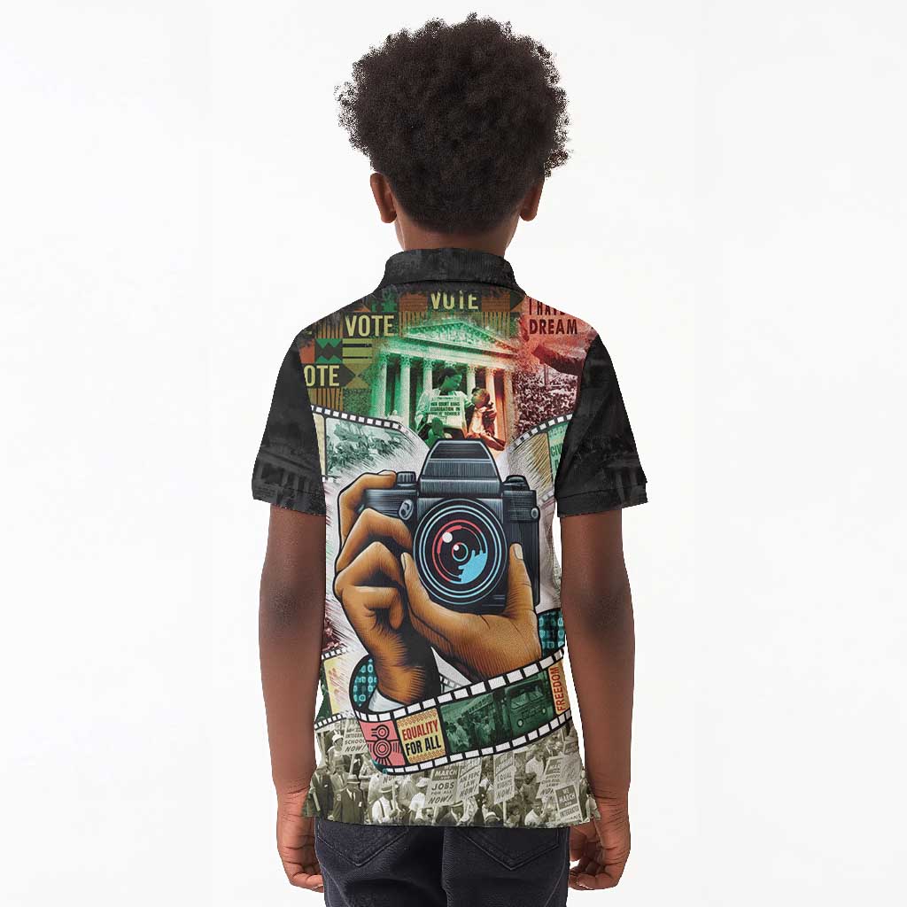 African American Civil Rights Leaders Kid Polo Shirt Heritage in Frames Photography