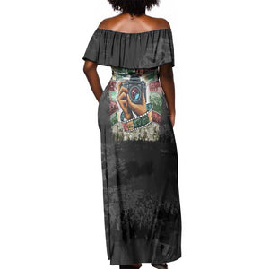 African American Civil Rights Leaders Off Shoulder Maxi Dress Heritage in Frames Photography