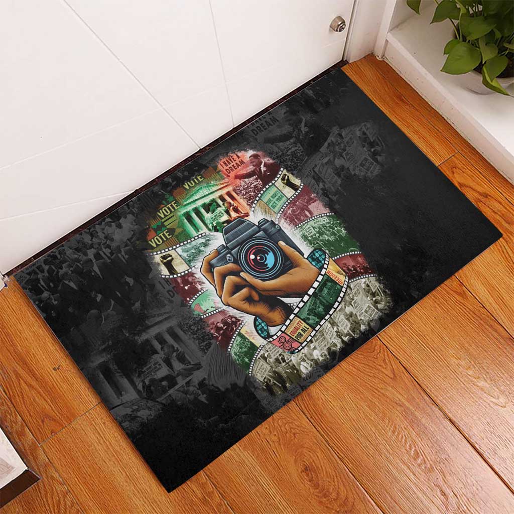 African American Civil Rights Leaders Rubber Doormat Heritage in Frames Photography
