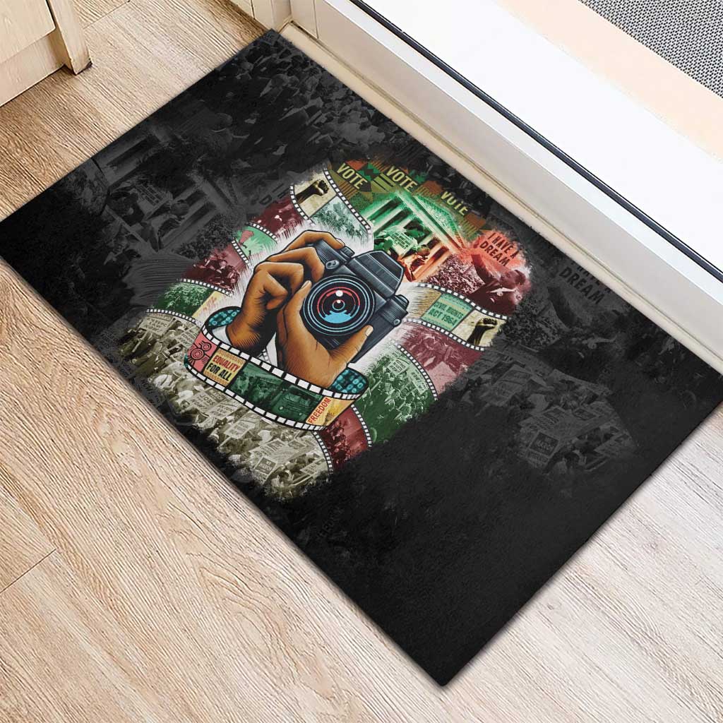 African American Civil Rights Leaders Rubber Doormat Heritage in Frames Photography