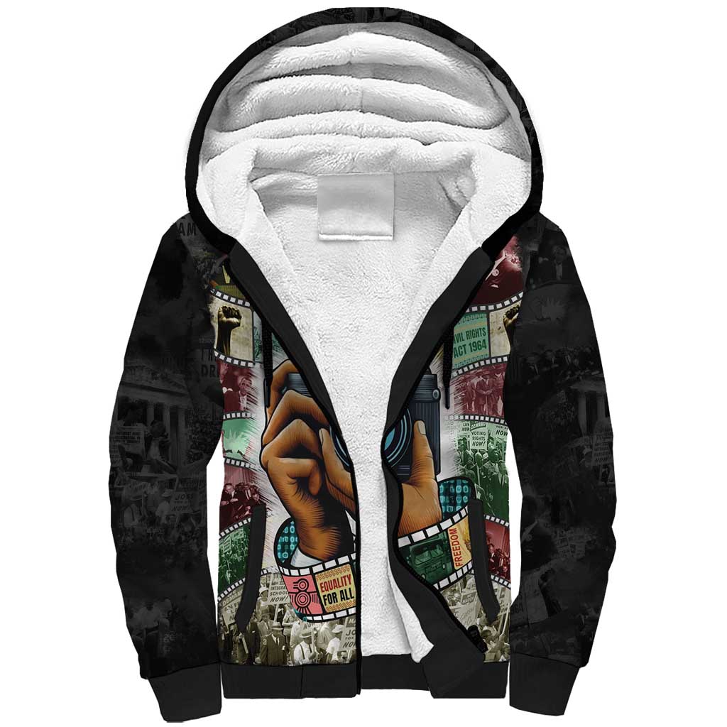 African American Civil Rights Leaders Sherpa Hoodie Heritage in Frames Photography