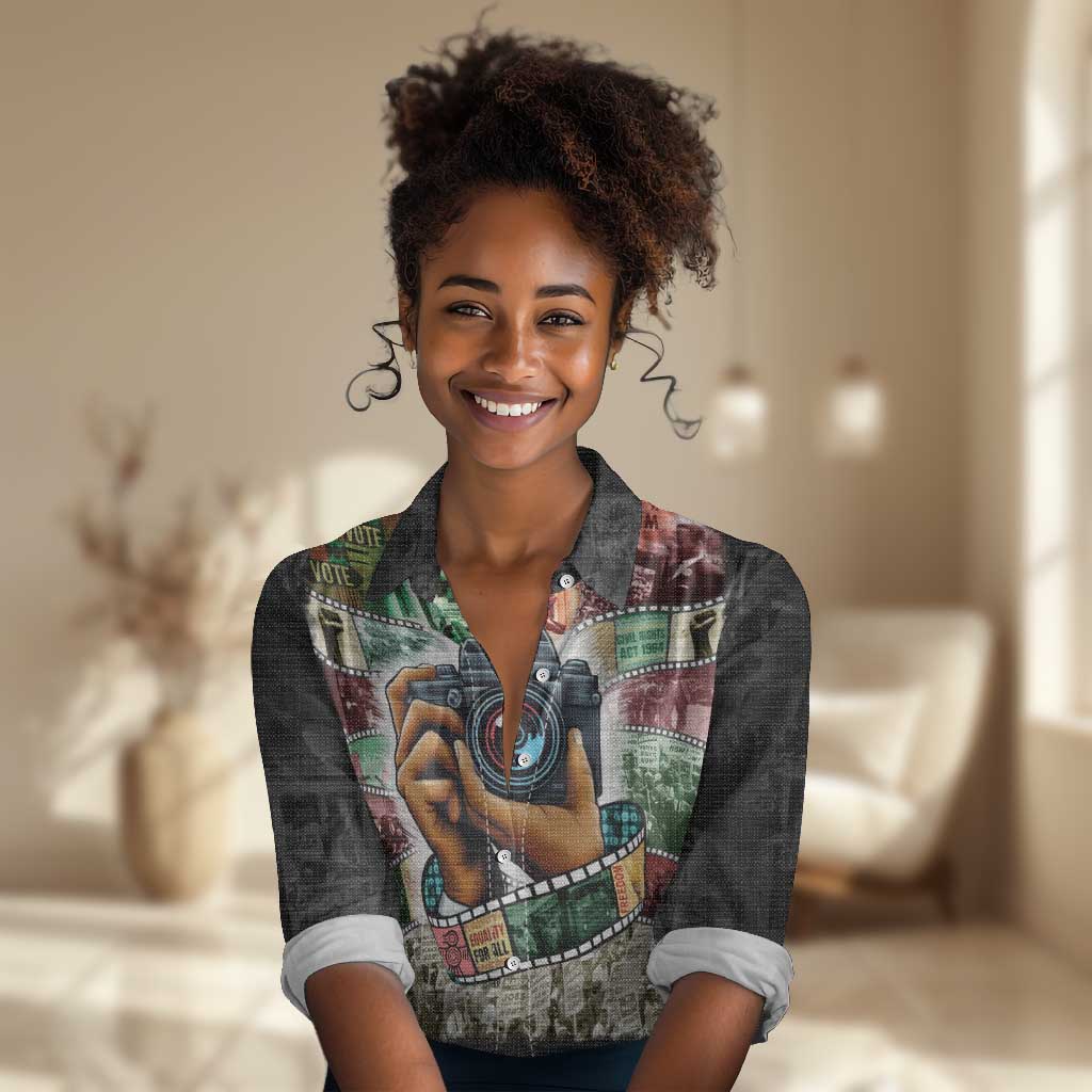 African American Civil Rights Leaders Women Casual Shirt Heritage in Frames Photography