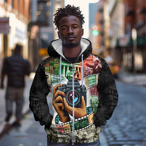 African American Civil Rights Leaders Zip Hoodie Heritage in Frames Photography