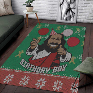 African Birthday Boy Jesus Area Rug Afro Christmas