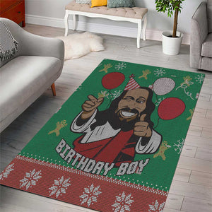 African Birthday Boy Jesus Area Rug Afro Christmas