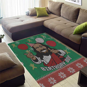 African Birthday Boy Jesus Area Rug Afro Christmas