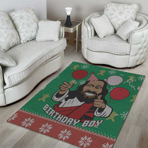 African Birthday Boy Jesus Area Rug Afro Christmas