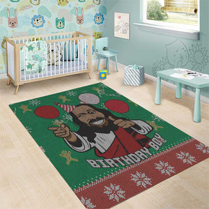 African Birthday Boy Jesus Area Rug Afro Christmas