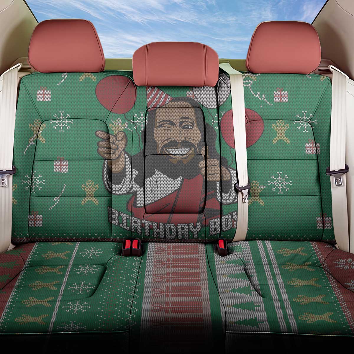 African Birthday Boy Jesus Back Car Seat Cover Afro Christmas