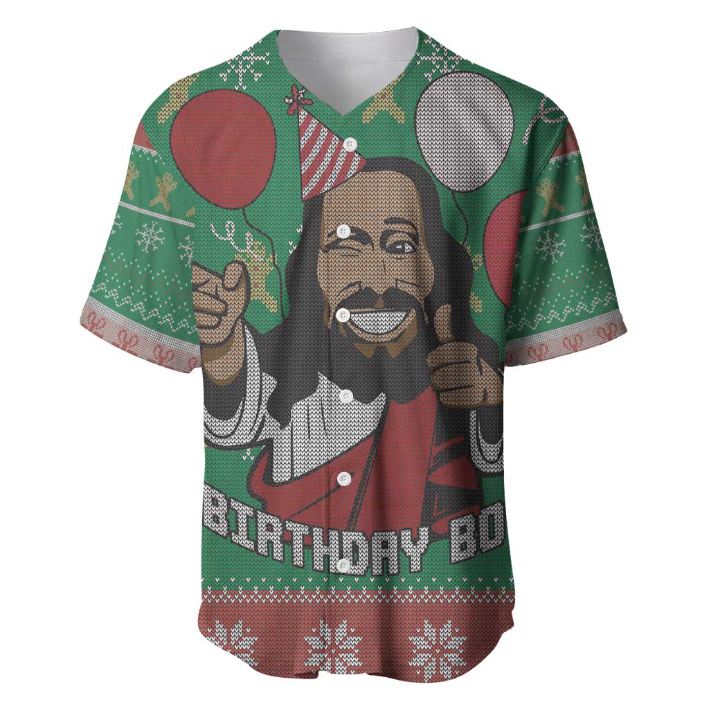 African Birthday Boy Jesus Baseball Jersey Afro Christmas