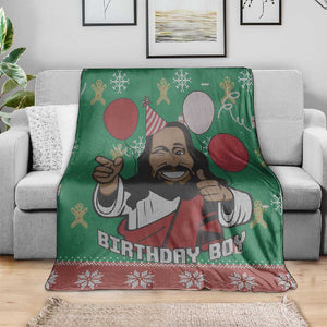 African Birthday Boy Jesus Blanket Afro Christmas