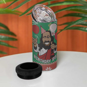 African Birthday Boy Jesus 4 in 1 Can Cooler Tumbler Afro Christmas