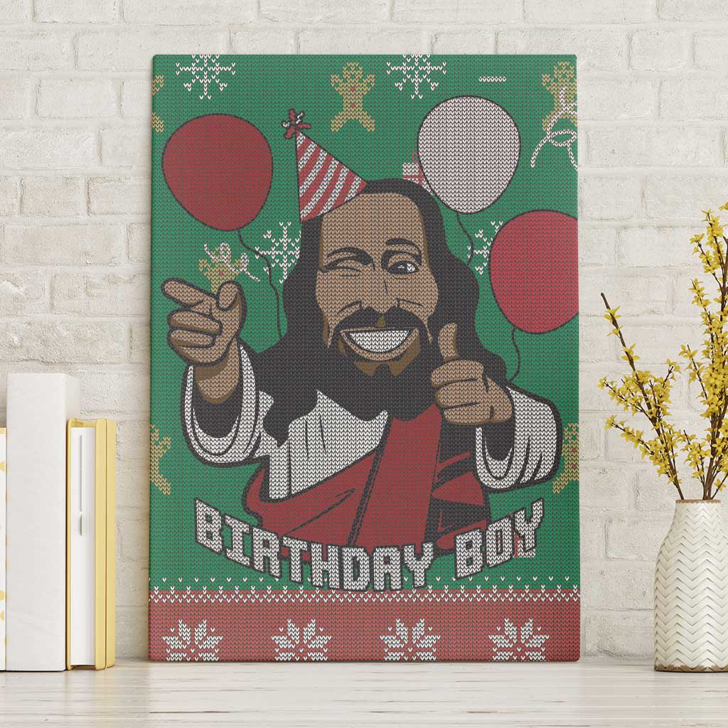 African Birthday Boy Jesus Canvas Wall Art Afro Christmas