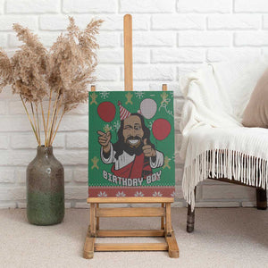 African Birthday Boy Jesus Canvas Wall Art Afro Christmas