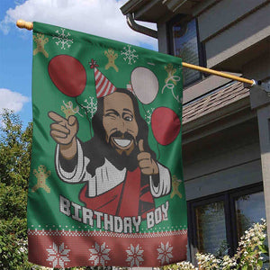 African Birthday Boy Jesus Garden Flag Afro Christmas