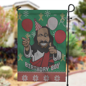 African Birthday Boy Jesus Garden Flag Afro Christmas