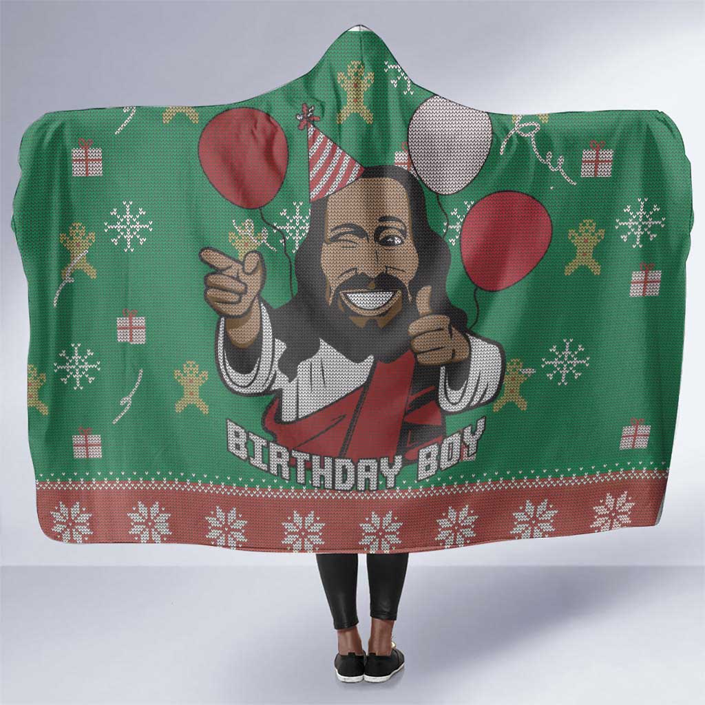 African Birthday Boy Jesus Hooded Blanket Afro Christmas