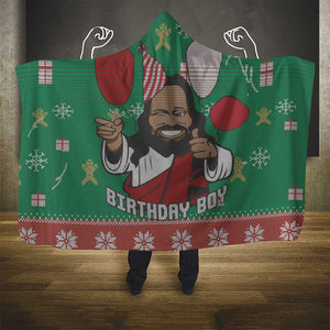 African Birthday Boy Jesus Hooded Blanket Afro Christmas