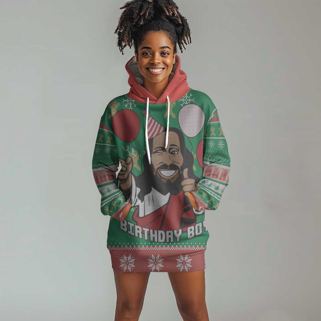 African Birthday Boy Jesus Hoodie Dress Afro Christmas