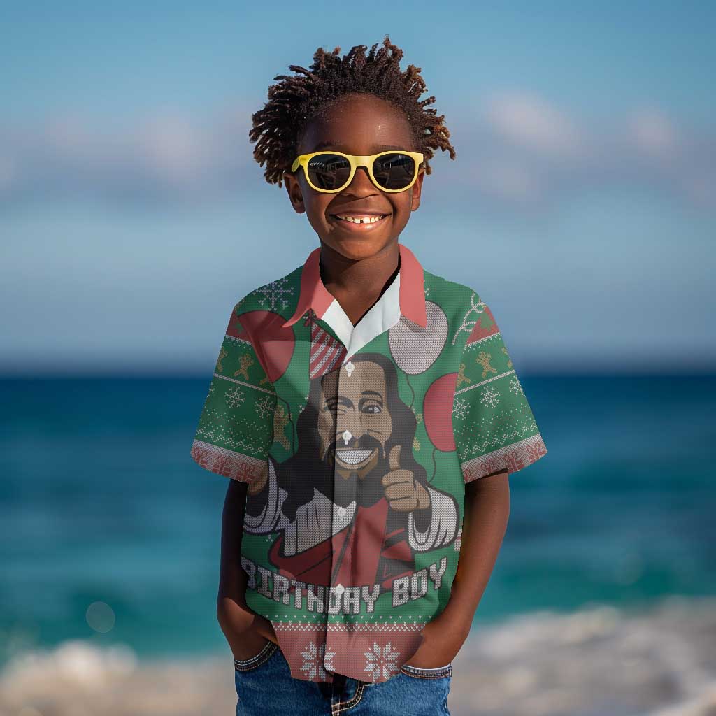 African Birthday Boy Jesus Kid Hawaiian Shirt Afro Christmas