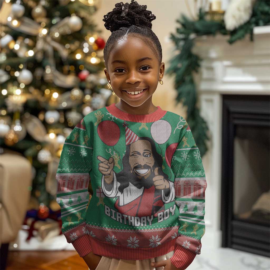 African Birthday Boy Jesus Kid Ugly Christmas Sweater Afro Christmas