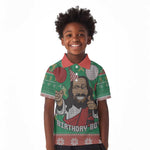 African Birthday Boy Jesus Kid Polo Shirt Afro Christmas