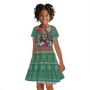 African Birthday Boy Jesus Kid Short Sleeve Dress Afro Christmas