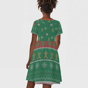 African Birthday Boy Jesus Kid Short Sleeve Dress Afro Christmas