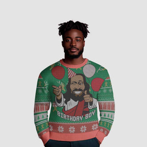 African Birthday Boy Jesus Ugly Christmas Sweater Afro Christmas