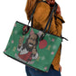 African Birthday Boy Jesus Leather Tote Bag Afro Christmas