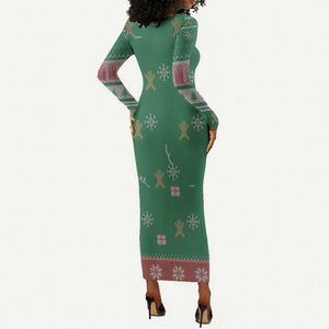 African Birthday Boy Jesus Long Sleeve Bodycon Dress Afro Christmas