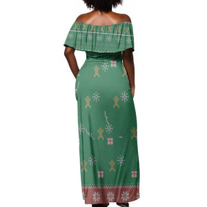 African Birthday Boy Jesus Off Shoulder Maxi Dress Afro Christmas