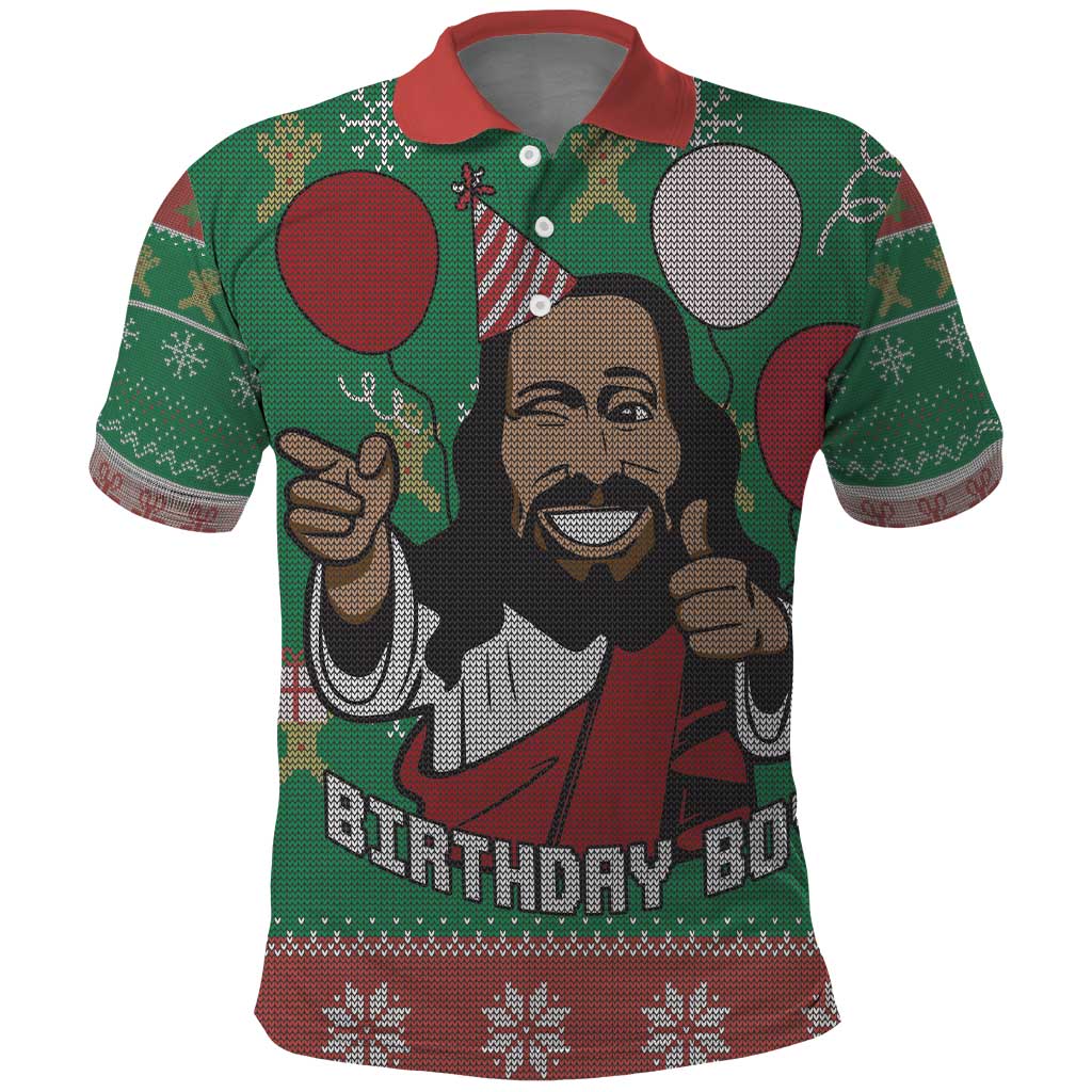 African Birthday Boy Jesus Polo Shirt Afro Christmas