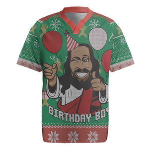 African Birthday Boy Jesus Rugby Jersey Afro Christmas