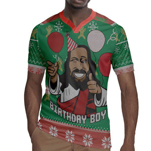 African Birthday Boy Jesus Rugby Jersey Afro Christmas