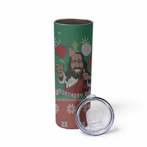 African Birthday Boy Jesus Skinny Tumbler Afro Christmas