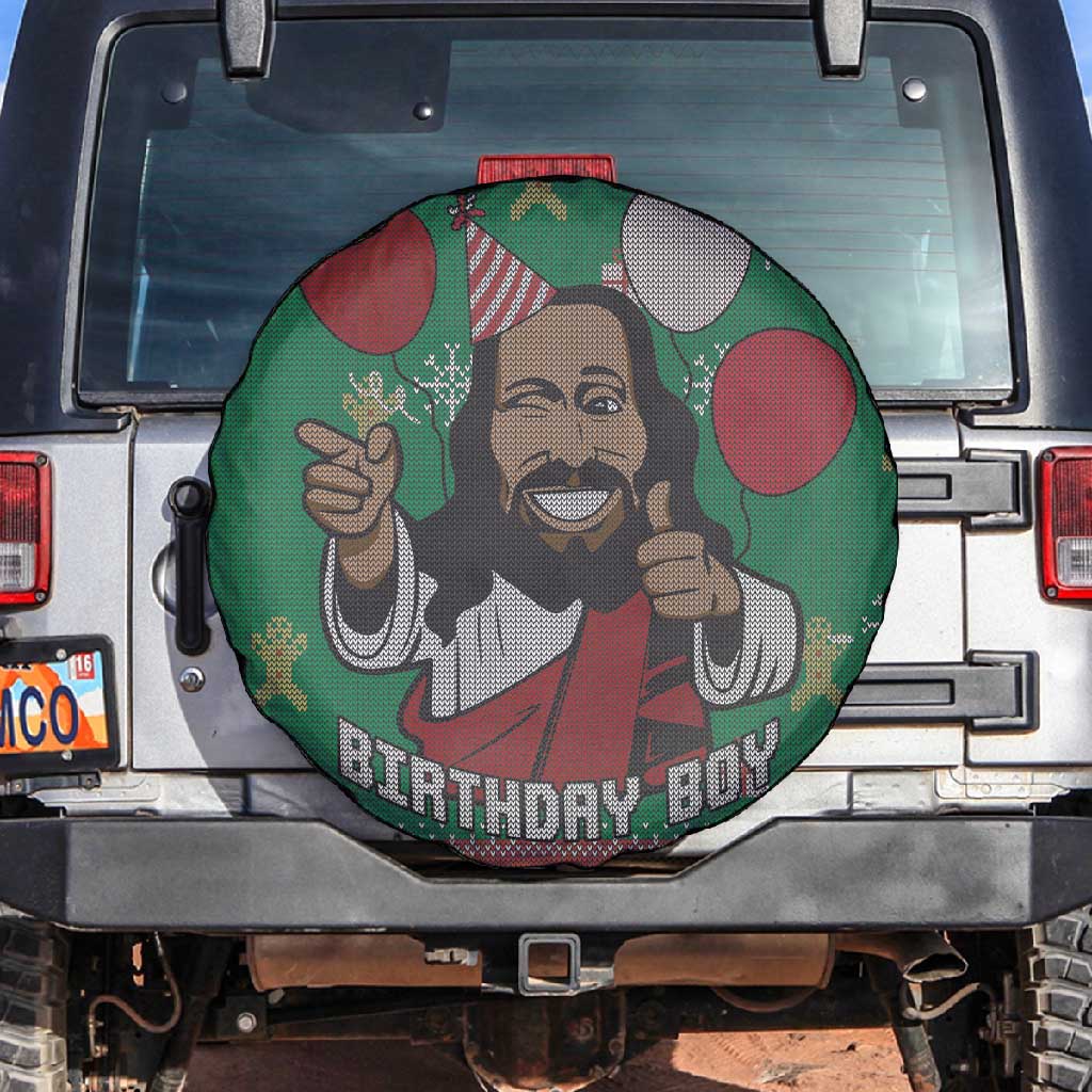 African Birthday Boy Jesus Spare Tire Cover Afro Christmas