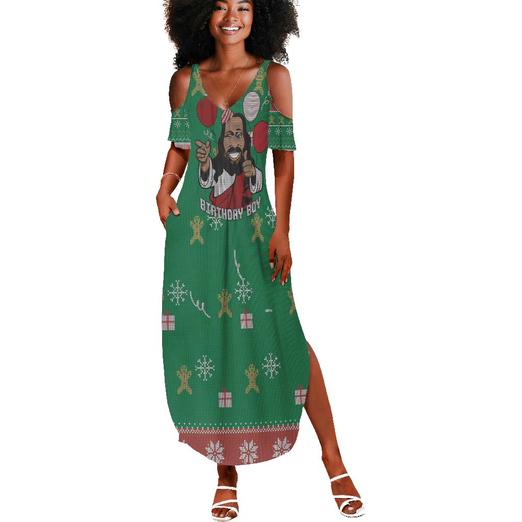 African Birthday Boy Jesus Summer Maxi Dress Afro Christmas