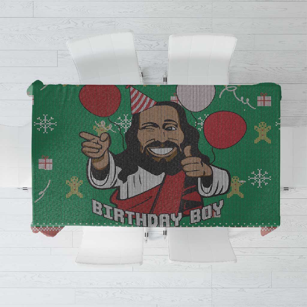 African Birthday Boy Jesus Tablecloth Afro Christmas