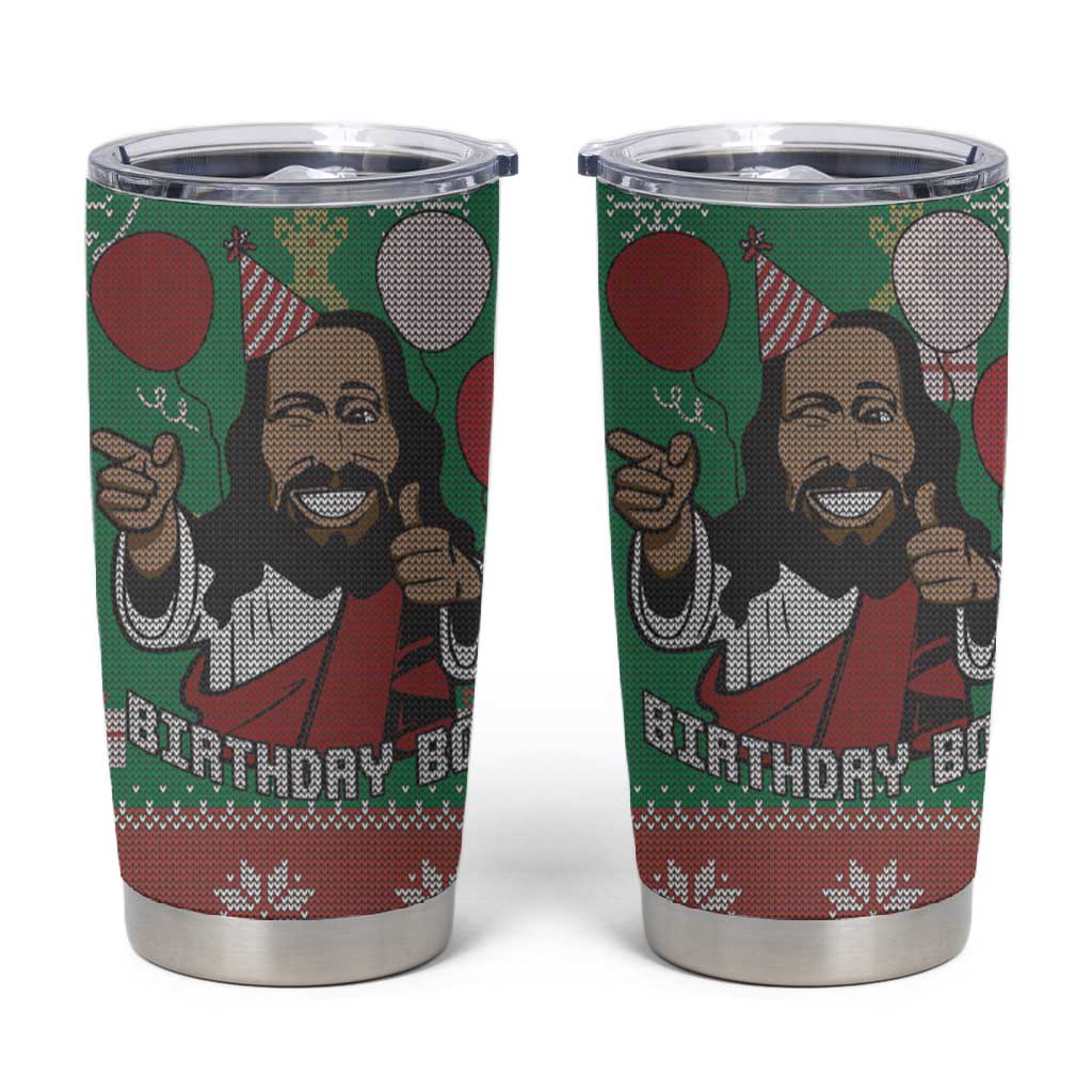 African Birthday Boy Jesus Tumbler Cup Afro Christmas