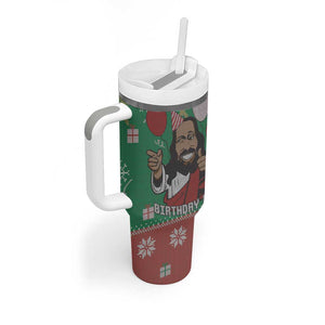 African Birthday Boy Jesus Tumbler With Handle Afro Christmas