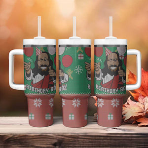 African Birthday Boy Jesus Tumbler With Handle Afro Christmas