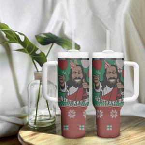 African Birthday Boy Jesus Tumbler With Handle Afro Christmas