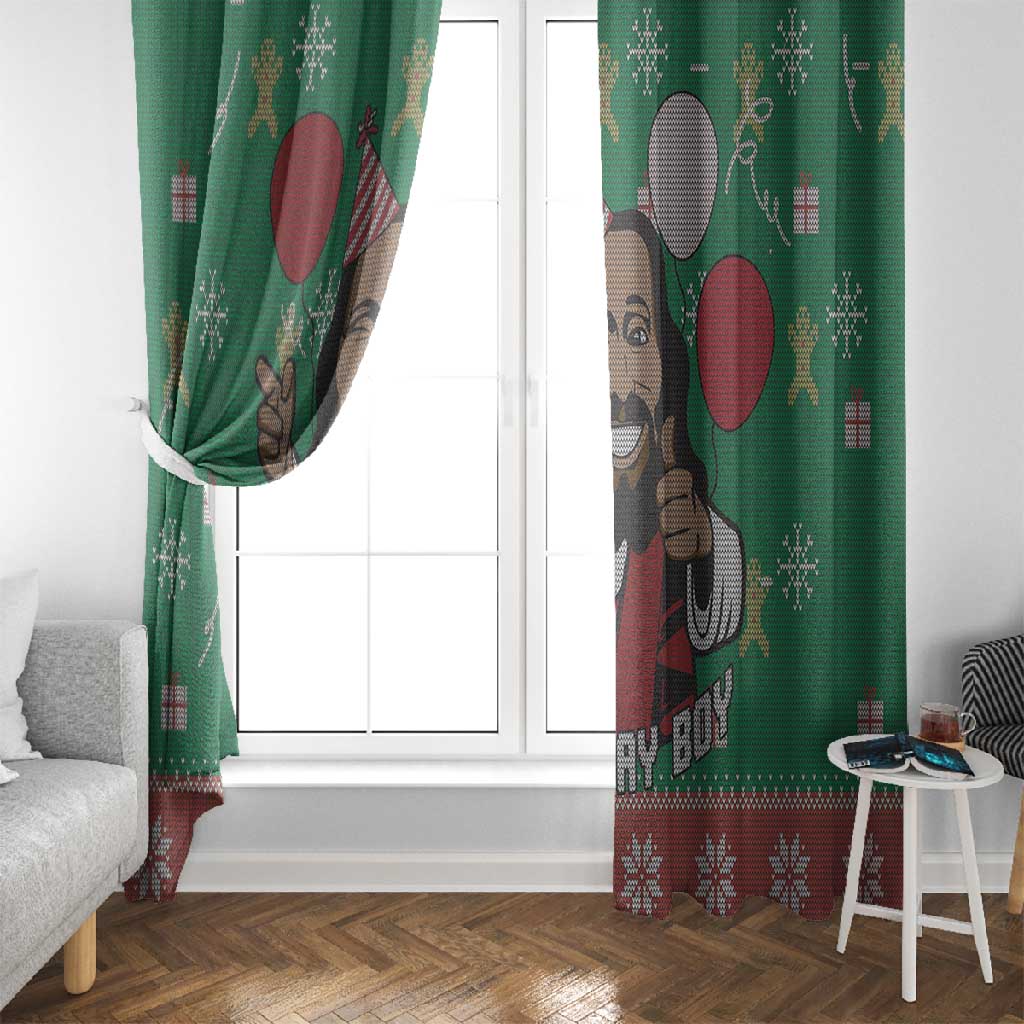African Birthday Boy Jesus Window Curtain Afro Christmas