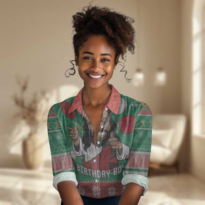 African Birthday Boy Jesus Women Casual Shirt Afro Christmas DT03