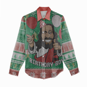 African Birthday Boy Jesus Women Casual Shirt Afro Christmas